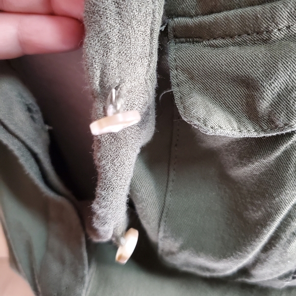 AEO Olive Green Casual Shirt Dress w/ Tie-waist - Picture 13 of 13